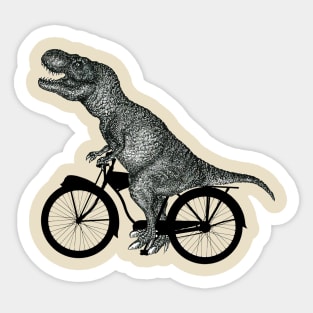 Bike and t rex dinosaur silhouettes Sticker